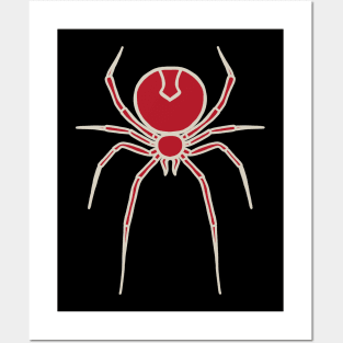 Simply Spooky Collection - Spider - Blood Red and Bone White Posters and Art